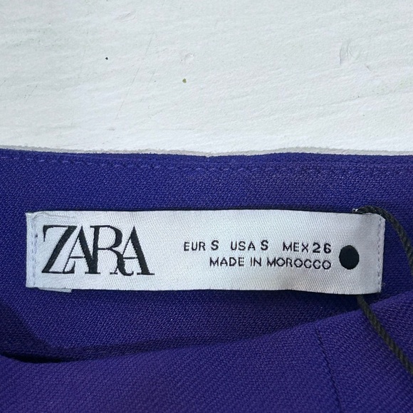 Zara Women's Purple Long Sleeve Top Square Neck Crop Top Size S NWT - Picture 3 of 6